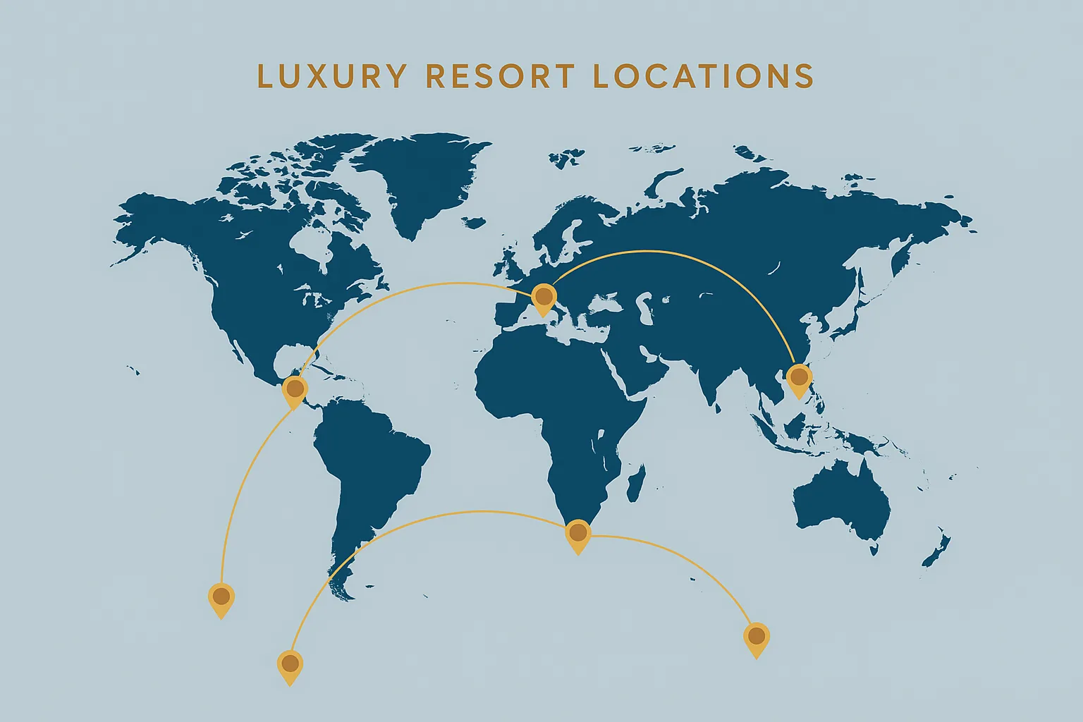 Global map infographic showing major resort membership markets across North America, Europe, Asia, and Middle East with data visualization elements